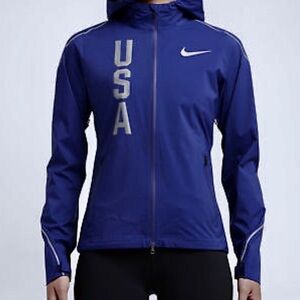 Nike Team USA Hooded Windbreaker HyperShield full-zip jacket blue Women’s Size M